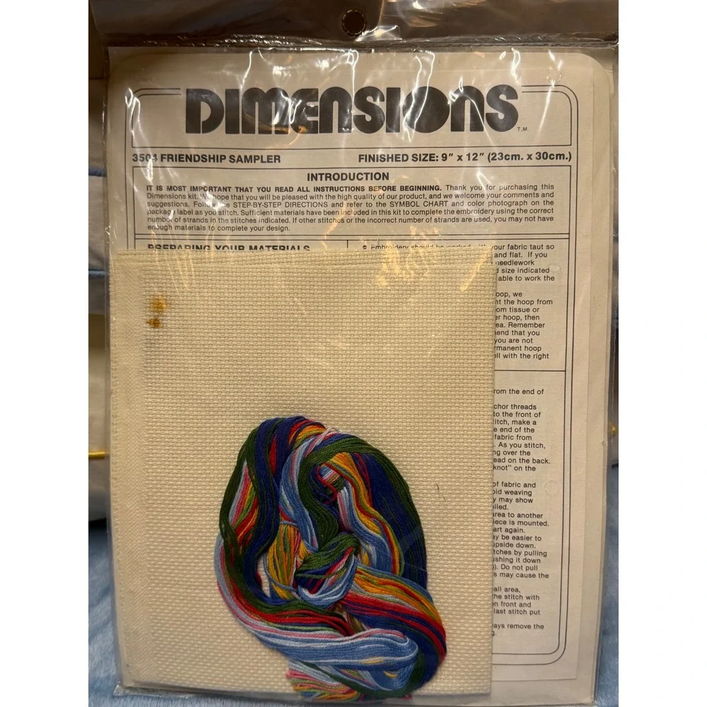 Vtg Dimensions Friendship Sampler Counted Cross Stitch Kit 3504 Mary Smith 1982